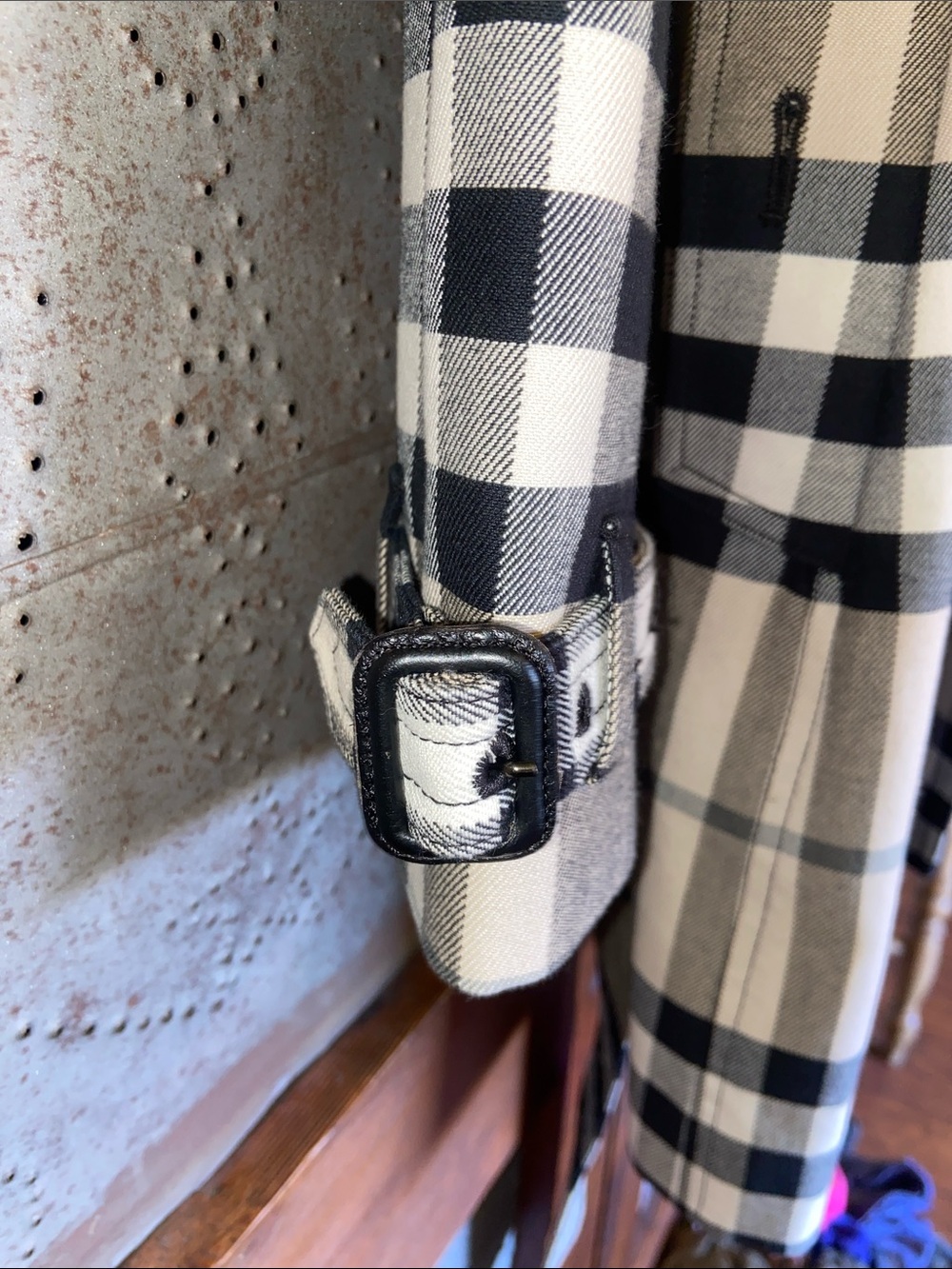 Burberry Plaid Trench Jacket Coat Size 6 - Picture 4 of 11